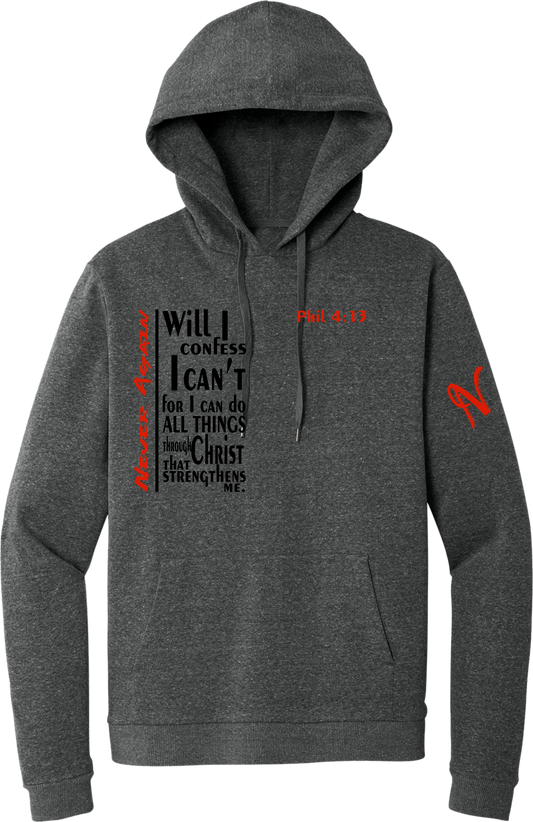 Never Again Heathered Charcoal Hoodie V3