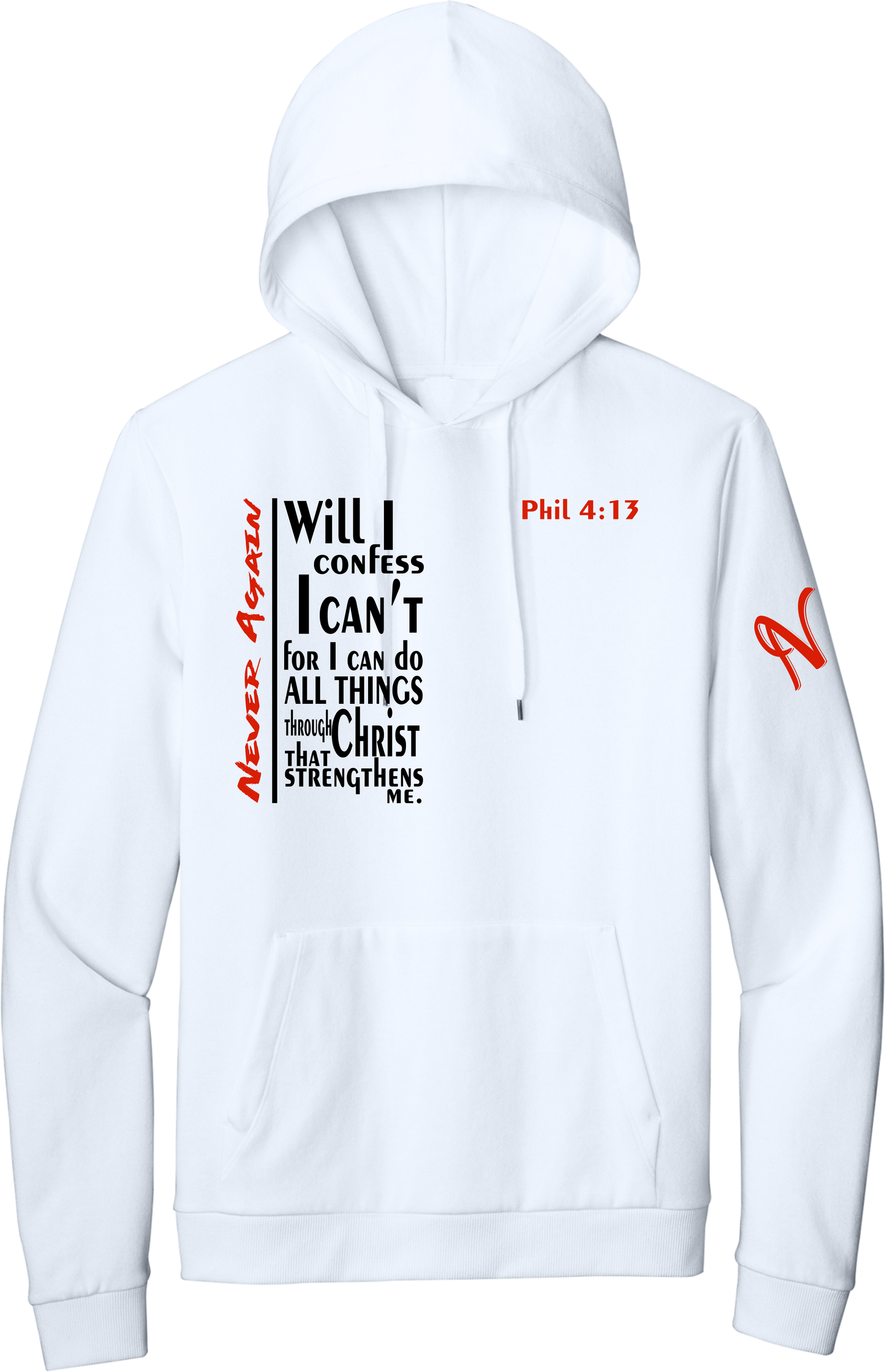 Never Again White Hoodie V3