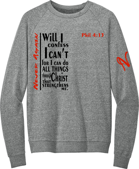 Never Again Heathered Charcoal Sweatshirt V3