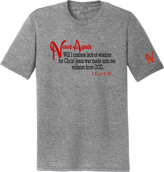 Never Again 1 Cor 130 Wisdom DT130Y Short Sleeve (Youth)