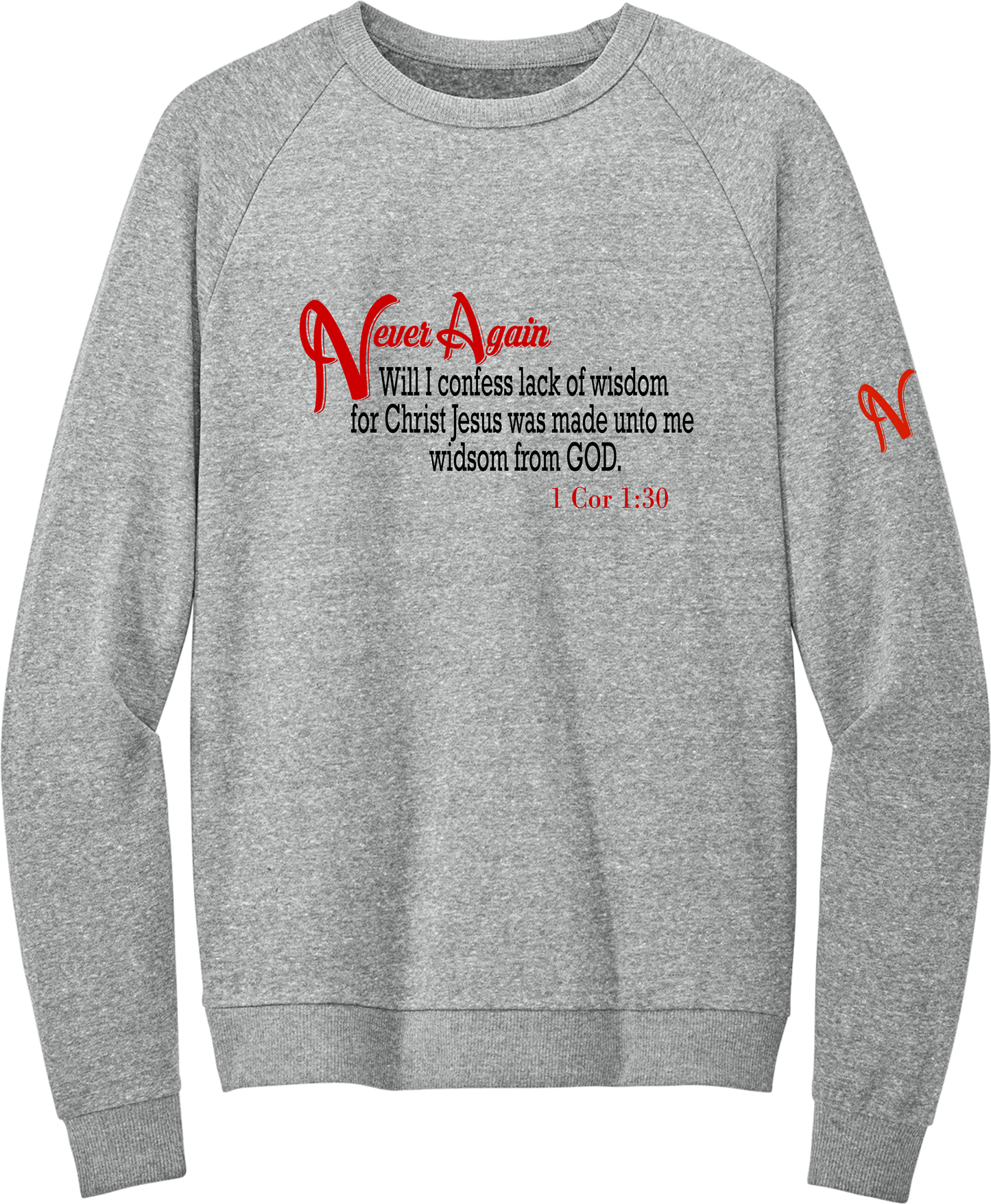 Never Again 1 Cor 130 Wisdom DT1304 Sweatshirt