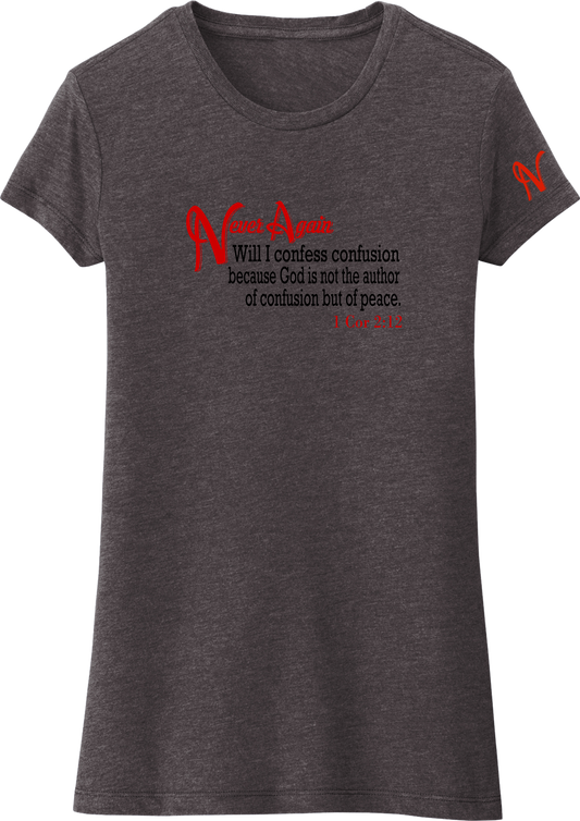 Never Again 1 Cor 212 Confusion DT155 Womens Short Sleeve