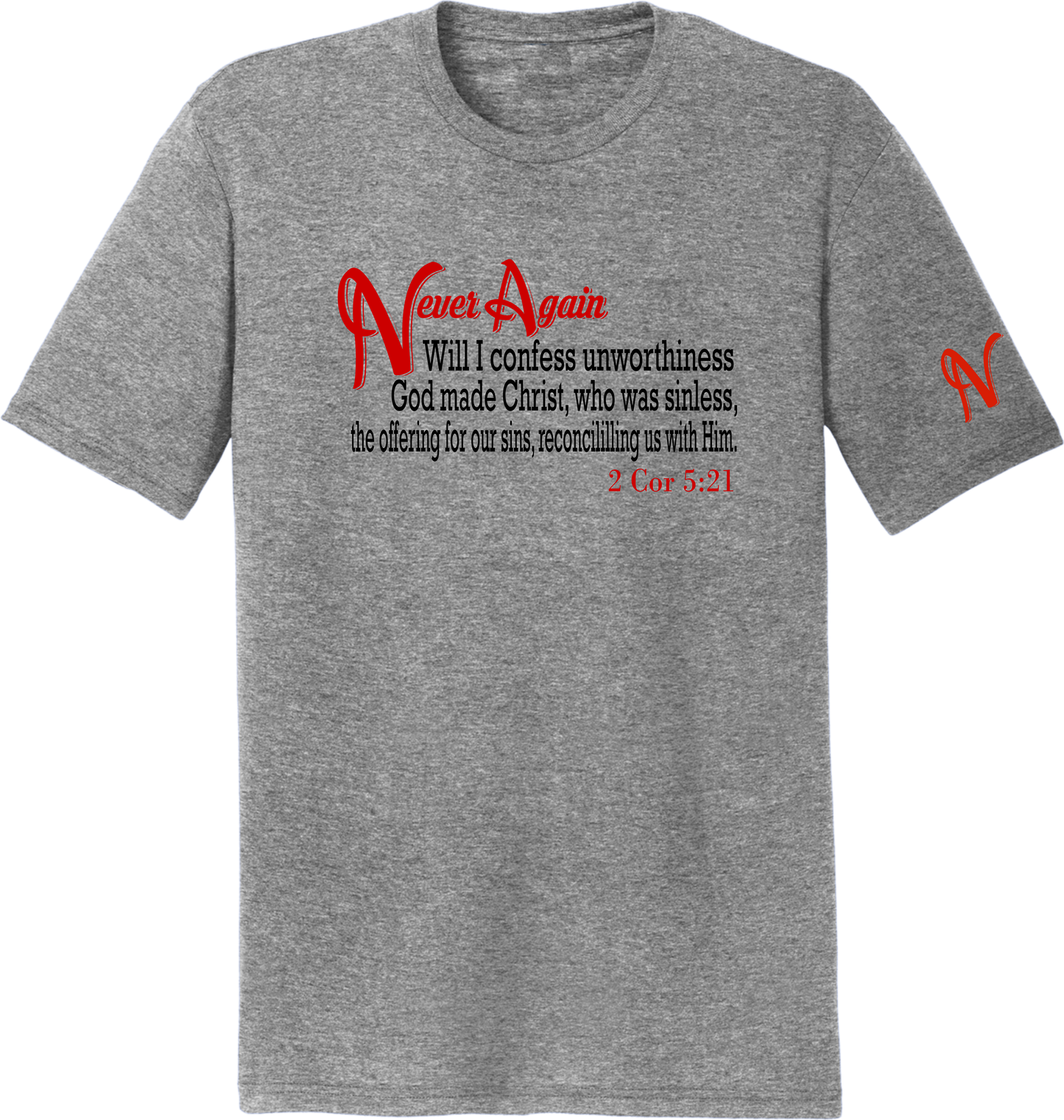 Never Again 2 Cor 521 Unworthiness DM130 Short Sleeve