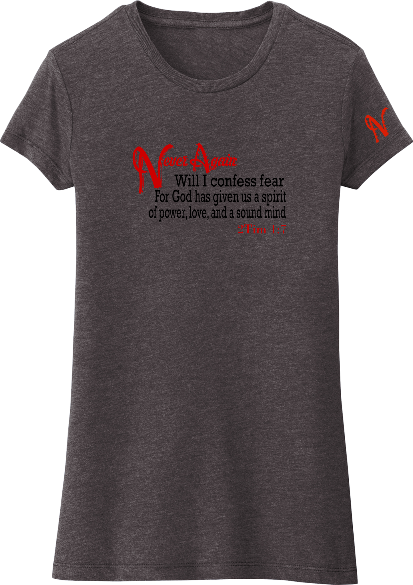 Never Again 2Tim 17 Fear DT155 Womens Short Sleeve